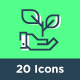 20 Ecology Modern Flat Line Icons