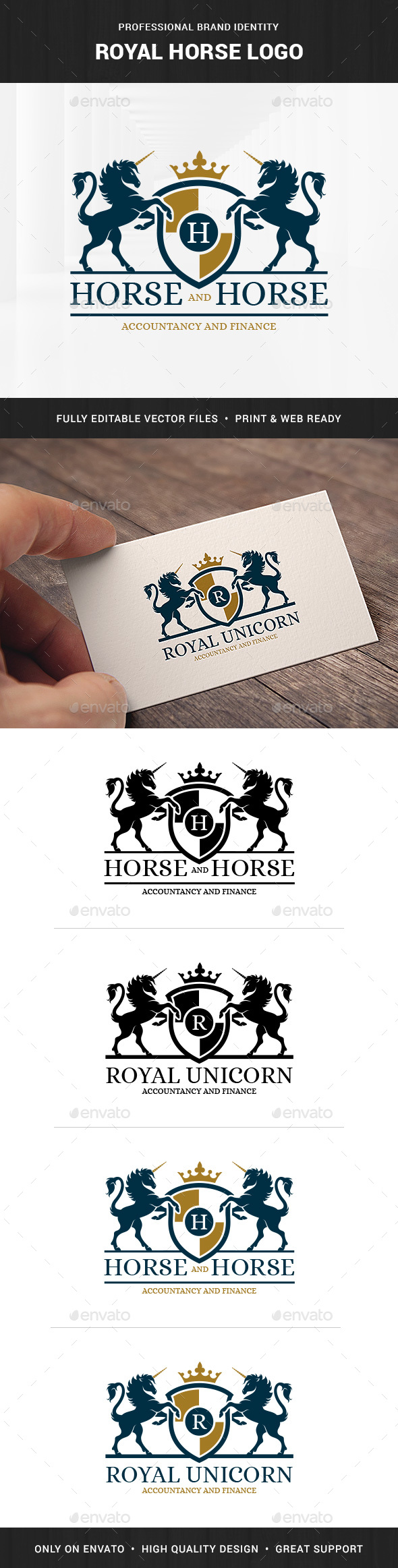 Royal Horse Logo Template - Crests Logo Templates