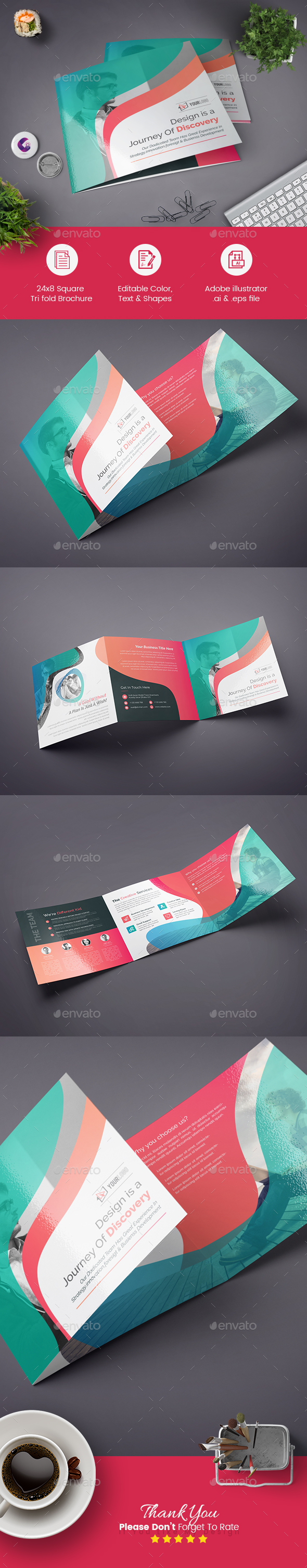 Square Tri-Fold Brochure - Corporate Brochures