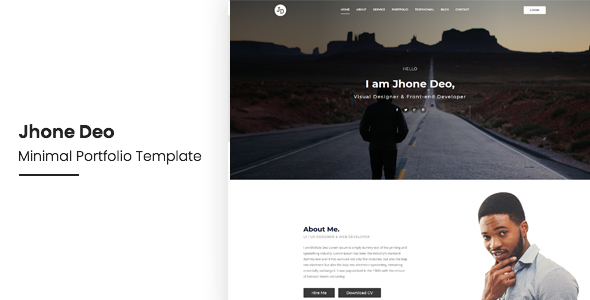 Exceptional Jhone Deo Minimal Portfolio OnePage Template