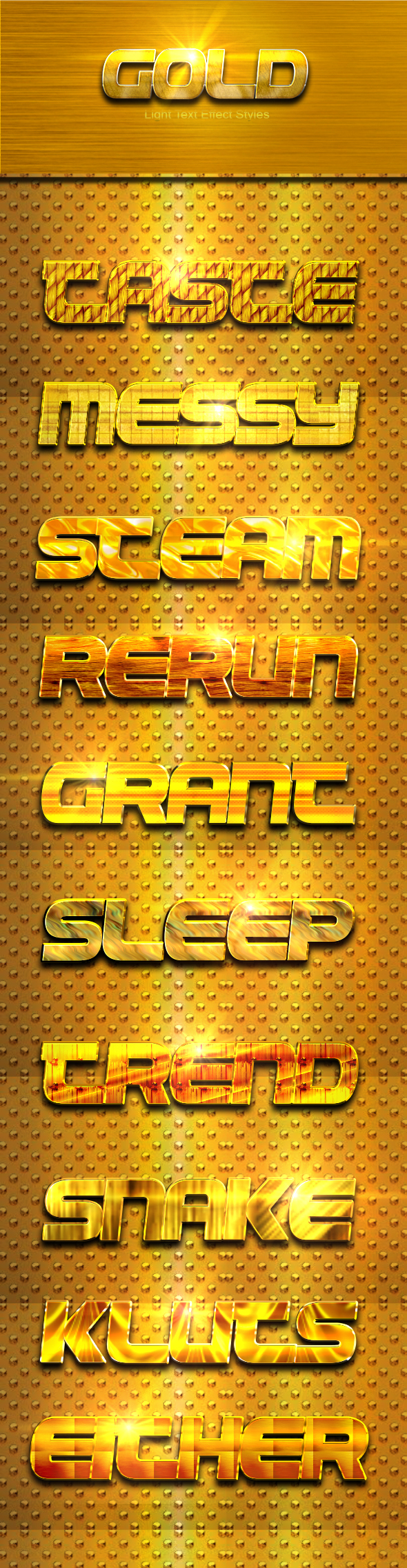 10 Photoshop GOLD Text Effect Styles Vol 5 - Text Effects Styles