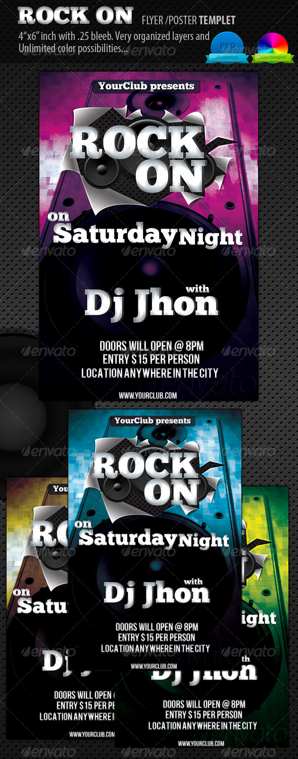 Rock on Flyer or Poster Templet