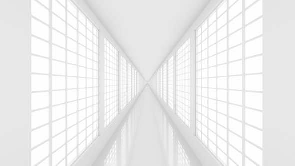 Empty White Corridor