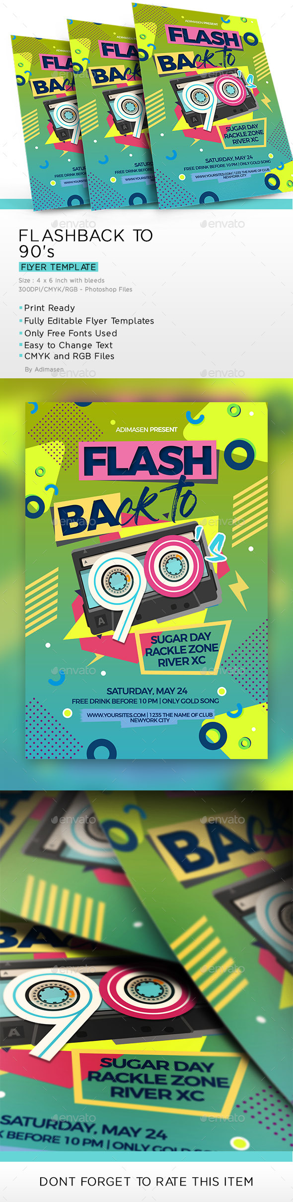 Flashback to 90's - Events Flyers