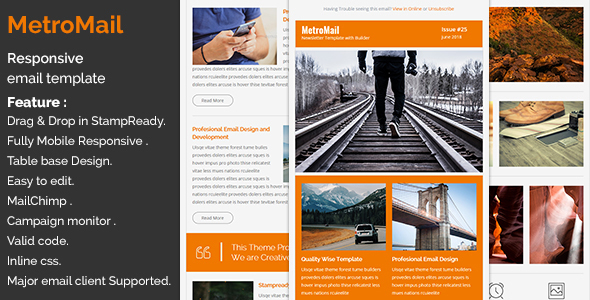 MetroMail - Responsive Email Template with Stampready Builder