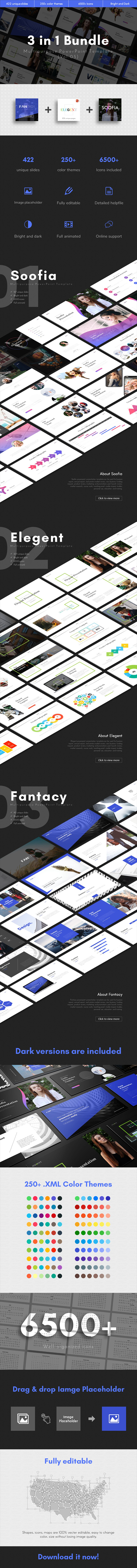 3 in 1 Multipurpose PowerPoint Template Bundle (Vol.05) - Business PowerPoint Templates