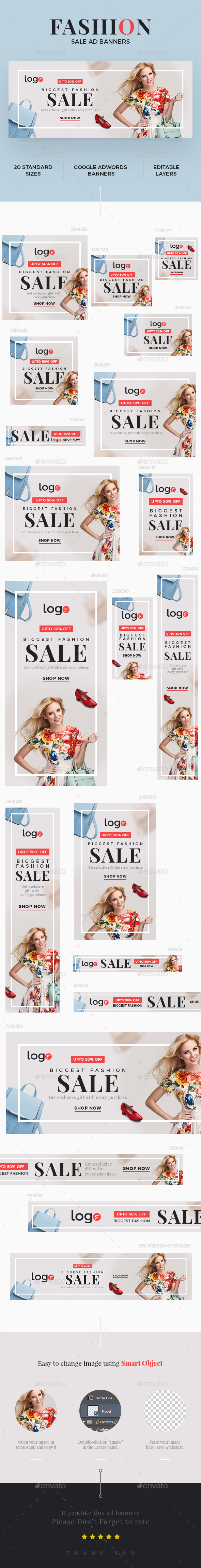 Fashion Sale Ad Banners - Banners & Ads Web Elements
