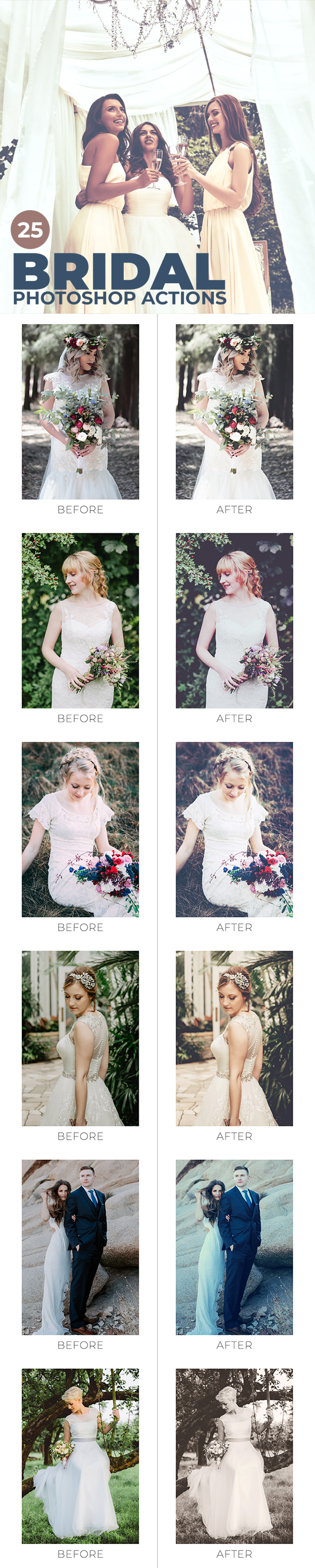25 Bridal Photoshop Actions - Photo Effects Actions