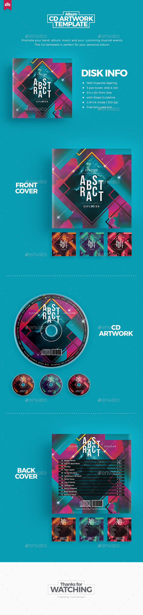 Abstract Music - Cd Artwork - CD & DVD Artwork Print Templates