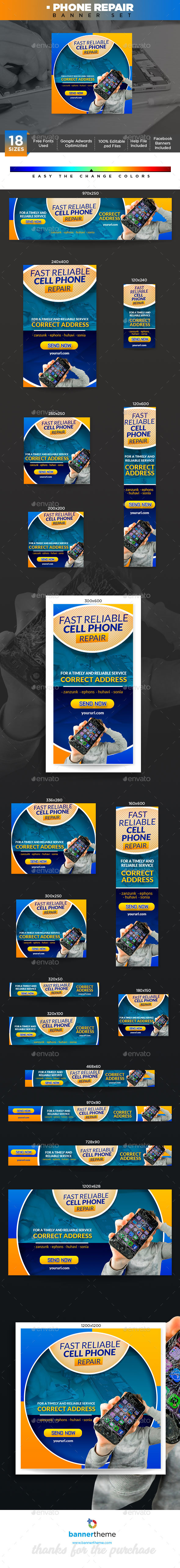 Phone Repair Banner - Banners & Ads Web Elements