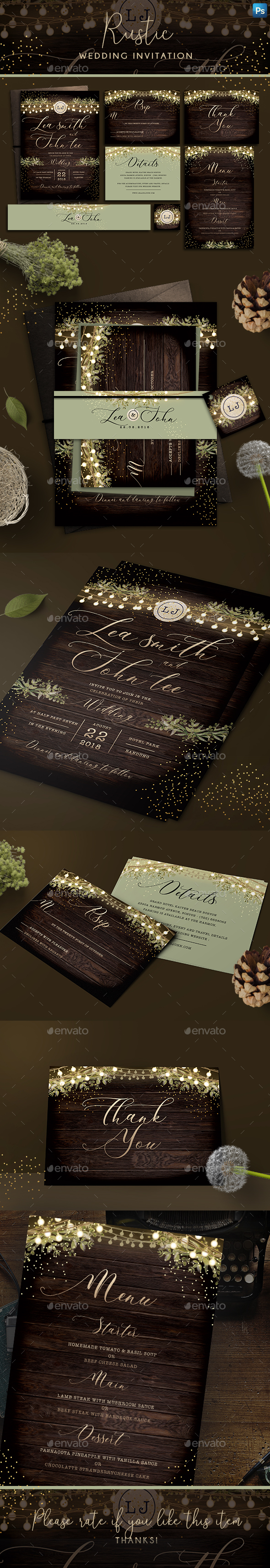 Rustic Wedding Invitation - Weddings Cards & Invites