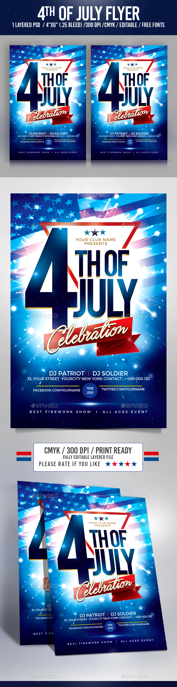 4th of July Flyer - Clubs & Parties Events