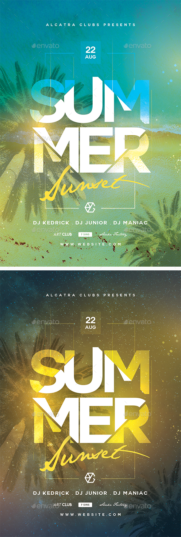 Summer Sunset Party Flyer - Clubs & Parties Events