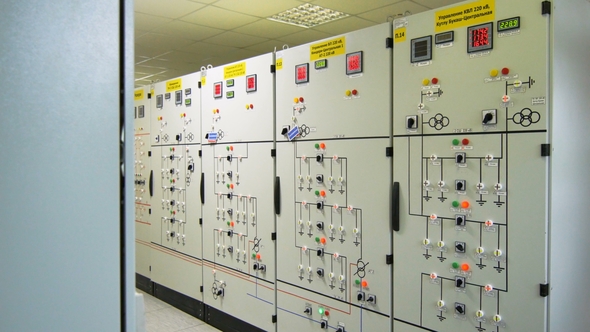 Equipment Cupboards with Electrical Circuits and Illuminated Readings alt