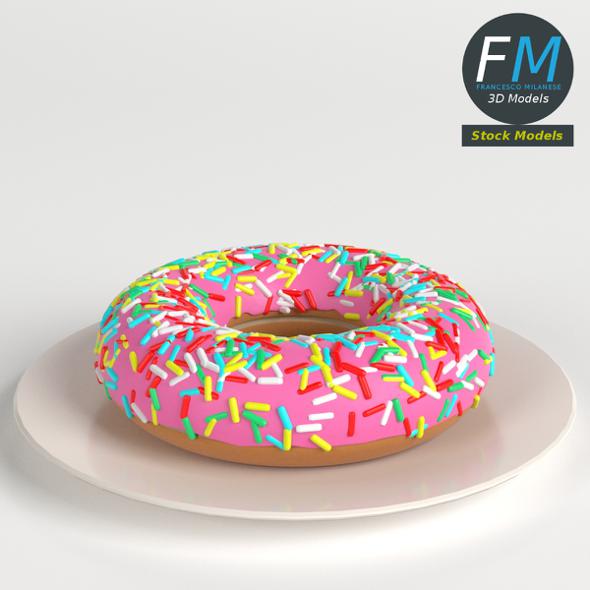 Stylized Donut with Sprinkles - 3DOcean Item for Sale