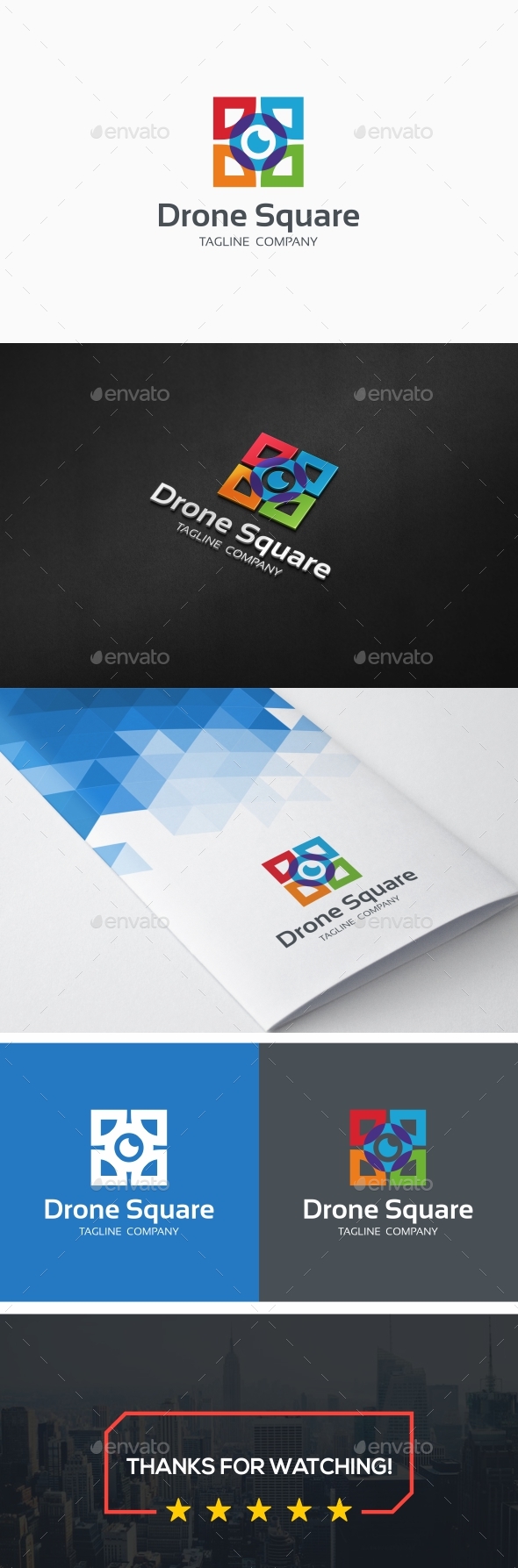 Drone Camera Square Logo - Objects Logo Templates