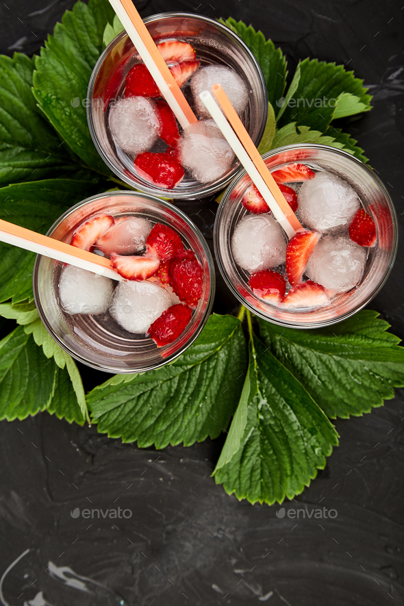 Strawberry detox water. - Stock Photo - Images