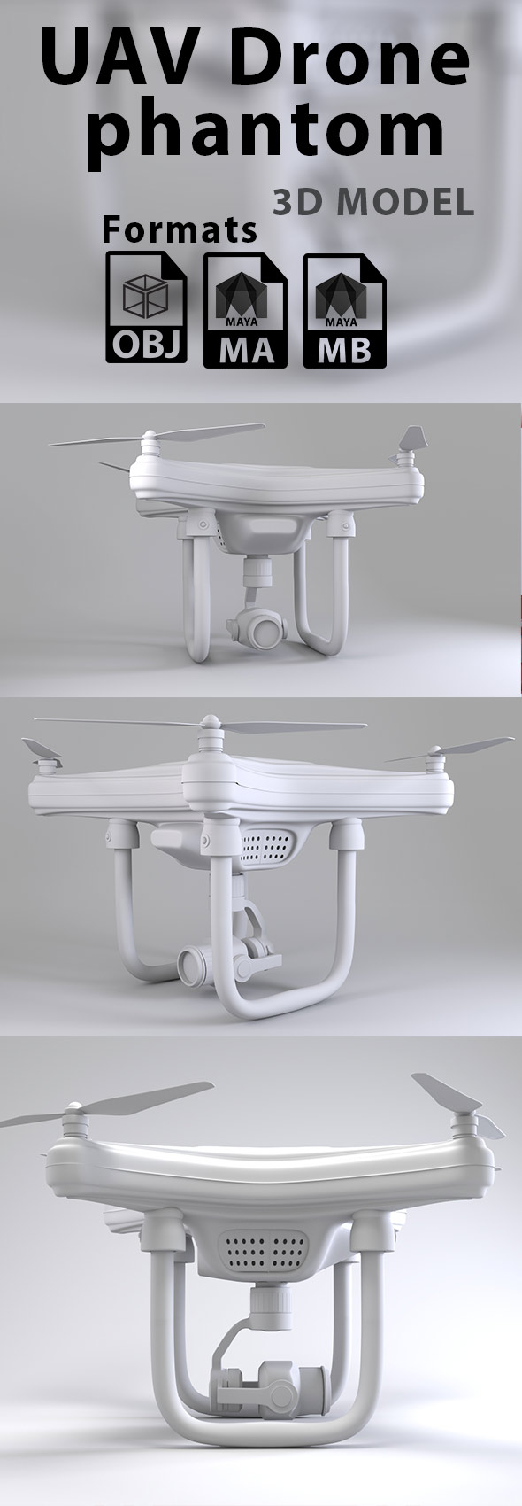UAV Drone Phantom - 3Docean 22087125