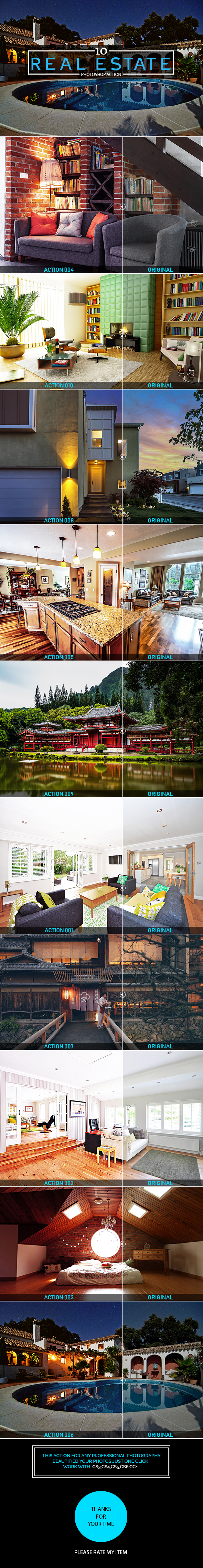 10 Real Estate Photoshop Action - Photo Effects Actions