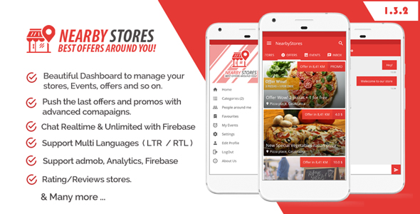 NearbyStores - Offers, Events & Chat Realtime + Firebase 1.3 - CodeCanyon Item for Sale