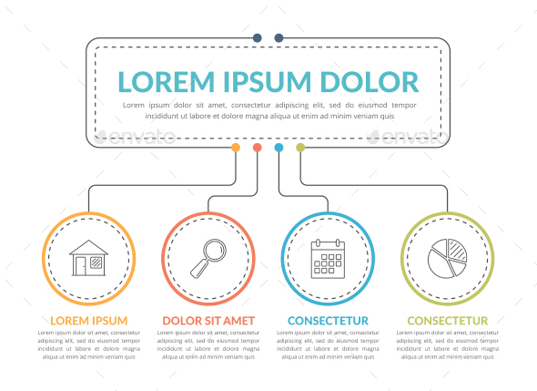 Infographic Template with Four Steps - Infographics
