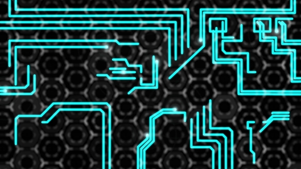 Abstract Technologic Background, Circuit Board Tracks Sparks