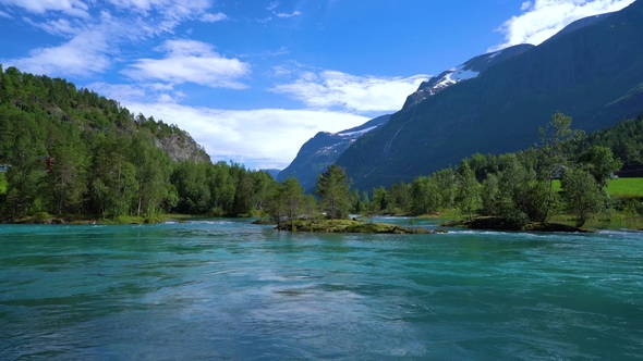 Lovatnet Lake Beautiful Nature Norway. alt