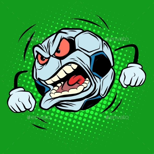 Fan Anger Emotions. Football Soccer Ball. Funny - Man-made Objects Objects
