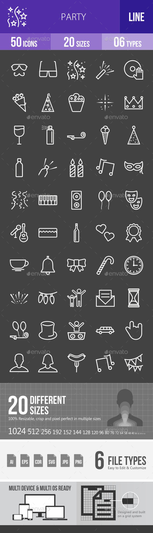 Objects Line Inverted Icons - Icons