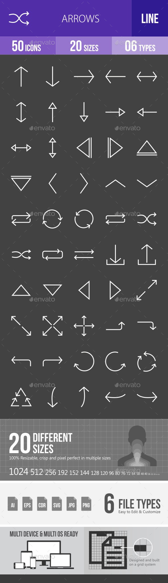 Arrows Line Inverted Icons - Icons