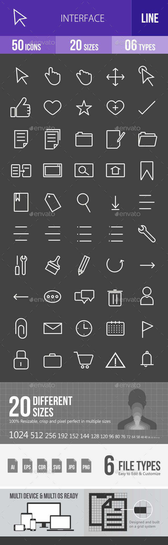 Interface Line Inverted Icons - Icons