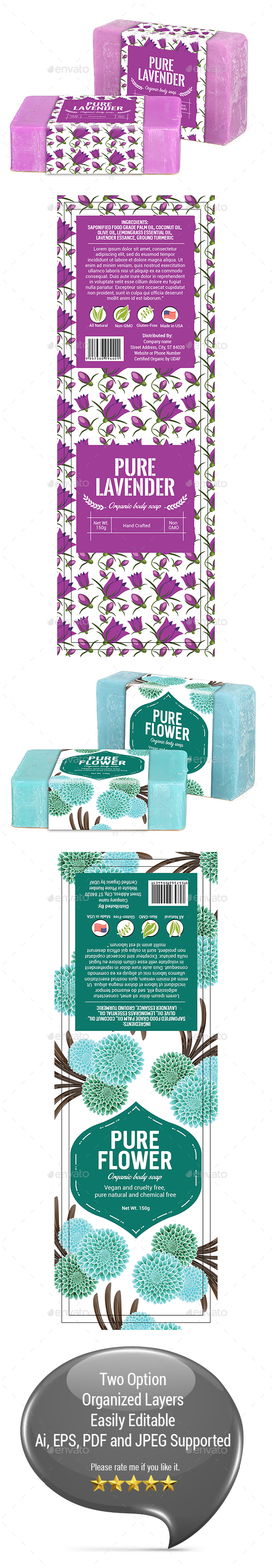 Soap Label Template - Packaging Print Templates
