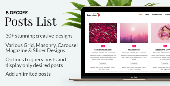 8Degree Posts List - Easy-To-Use Posts Listing Plugin For WordPress - CodeCanyon Item for Sale