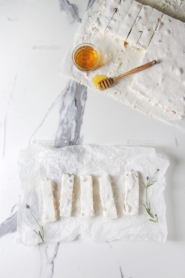 Homemade honey nougat - Stock Photo - Images
