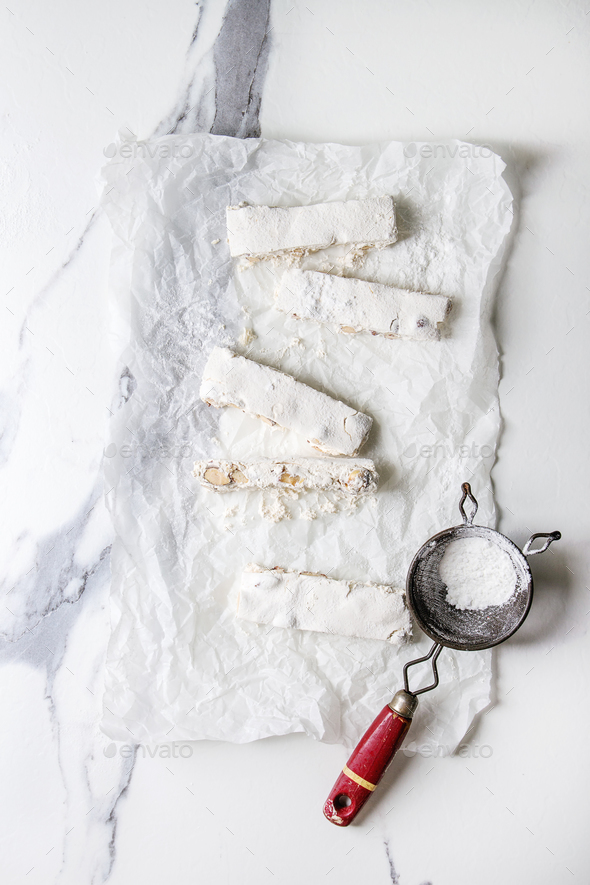 Homemade honey nougat - Stock Photo - Images