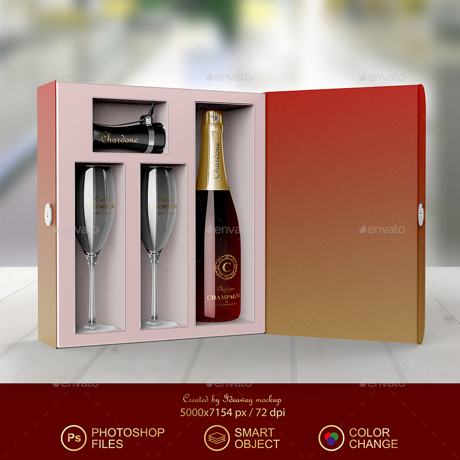 Champagne Box Packaging Mockup by idaeway | GraphicRiver Champagne Box Packaging Mockup by idaeway | GraphicRiver