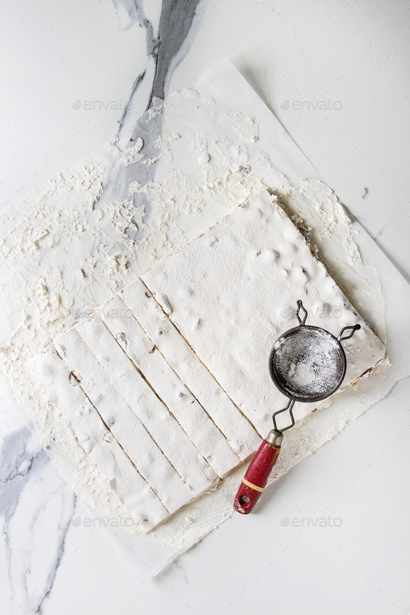 Homemade honey nougat - Stock Photo - Images