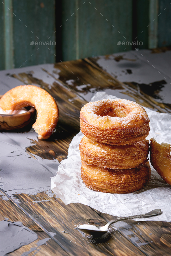 Puff pastry donuts cronuts - Stock Photo - Images