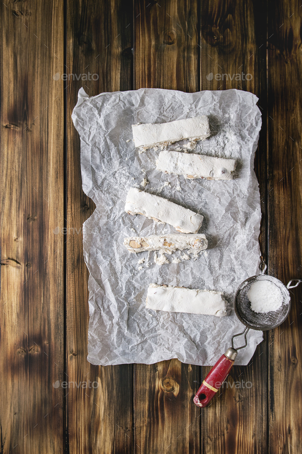 Homemade honey nougat - Stock Photo - Images