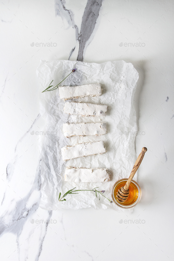 Homemade honey nougat - Stock Photo - Images