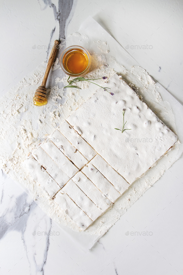 Homemade honey nougat - Stock Photo - Images