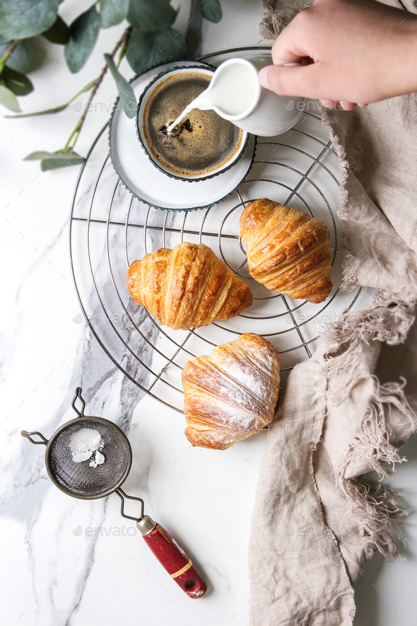 Fresh baked croissant - Stock Photo - Images