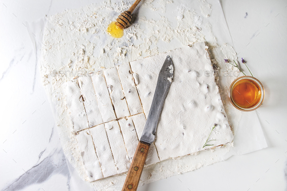 Homemade honey nougat - Stock Photo - Images