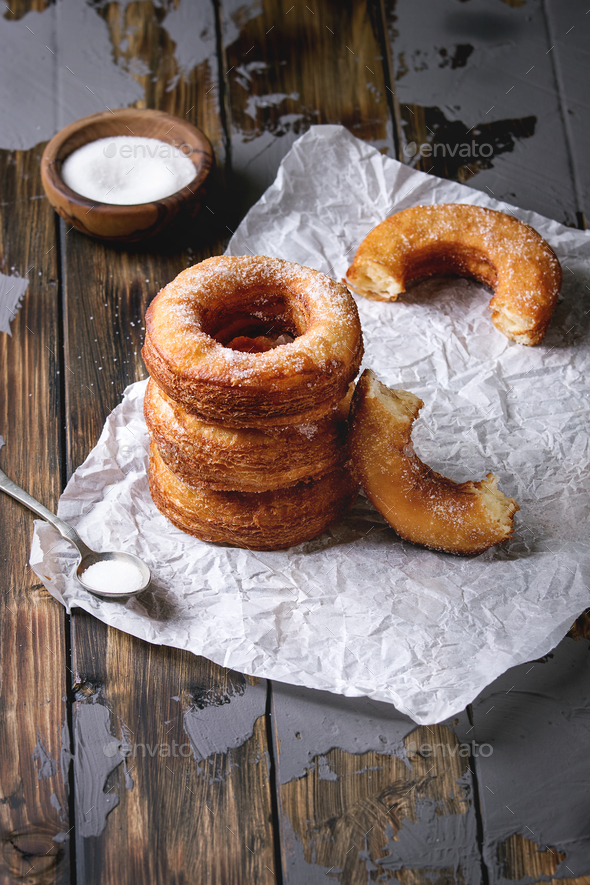 Puff pastry donuts cronuts - Stock Photo - Images
