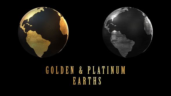 Rotating Golden And Platinum Earths alt