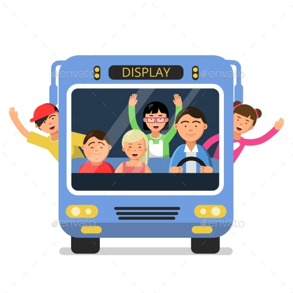 Front View of School Bus - Miscellaneous Vectors
