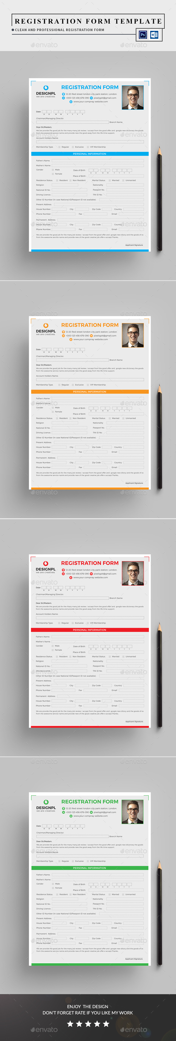 Registration Form - Miscellaneous Print Templates