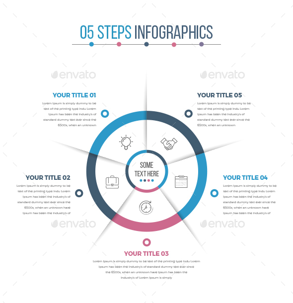 Business Circle Infographics with 05 Steps - Infographics