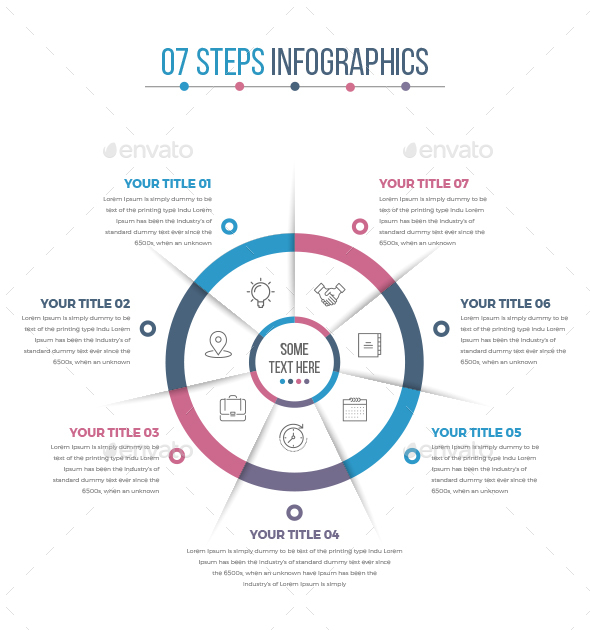 Business Circle Infographics with 07 Steps - Infographics