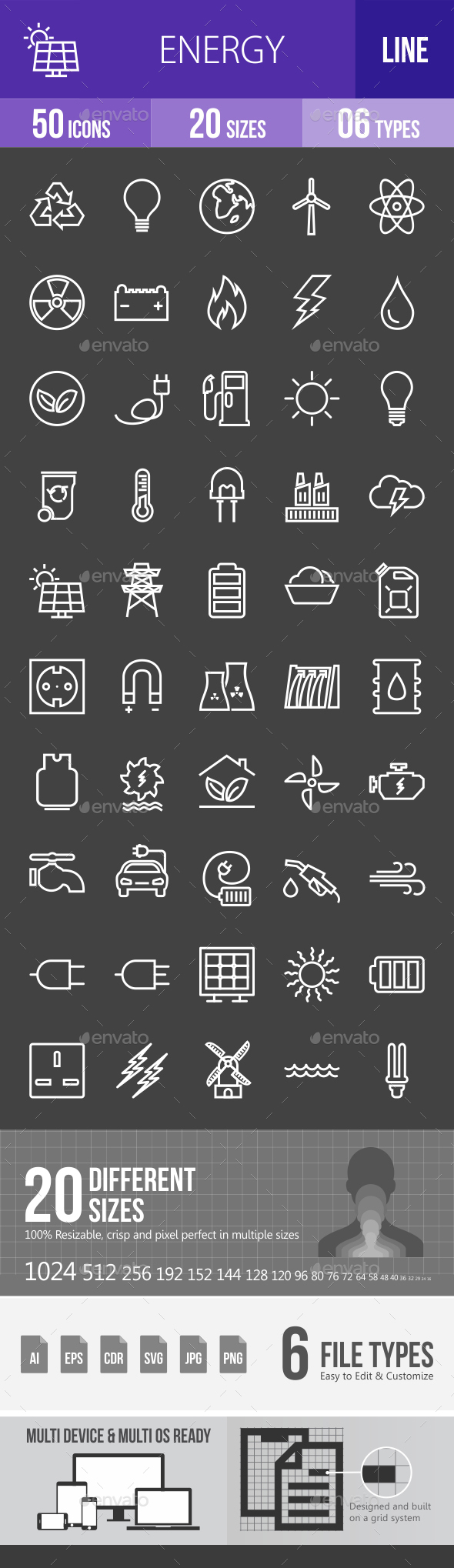 Energy Line Inverted Icons - Icons
